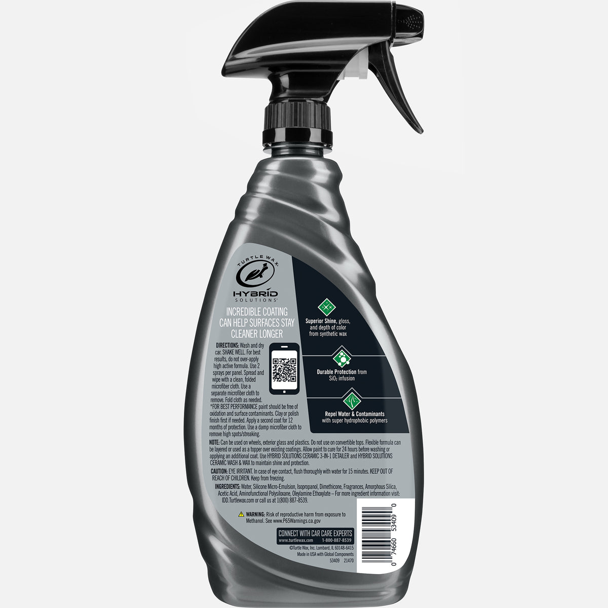 Back of product shot, Ceramic Spray costing label