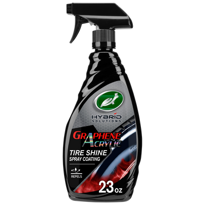 Turtle Wax Hybrid Solutions Graphene Acrylic Tire Shine 23oz. Spray coating, repels water. Car detailing and care. Turtle Wax Hybrid Solutions Graphene Acrylic Tire Shine 23oz. Spray coating, repels water. Car detailing and care.