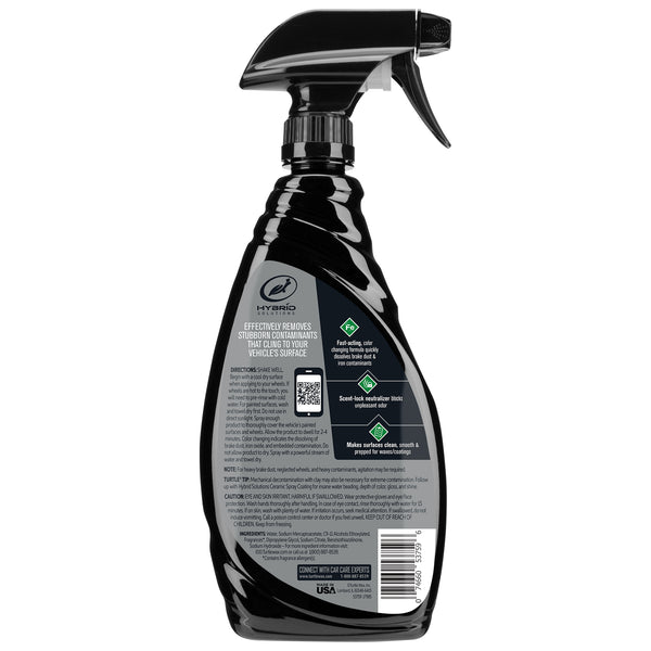 Turtle Wax Hybrid Solutions Rapid Decon Iron Remover. Fast-acting spray dissolves brake dust & contaminants. Scent neutralizer, preps surfaces.