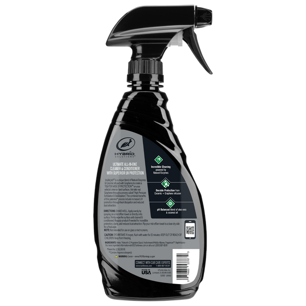 Turtle Wax Inside Job cleaner with ceramic + graphene. All-in-one car interior cleaner and conditioner. UV protection.