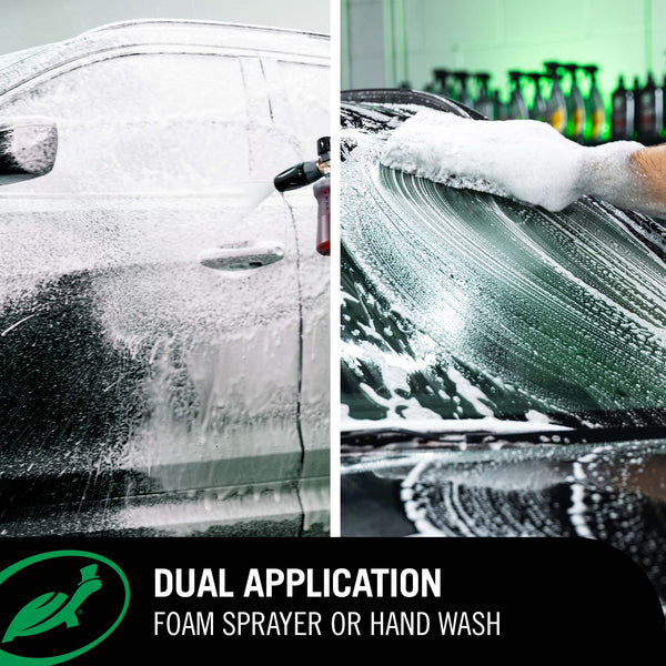 Versatile: Works with foam gun or bucket wash by hand