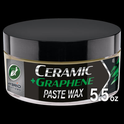 Ceramic + Graphene Paste Wax in a 5.5 oz container, part of the Turtle Wax Hybrid Solutions line. Ceramic + Graphene Paste Wax in a 5.5 oz container, part of the Turtle Wax Hybrid Solutions line.