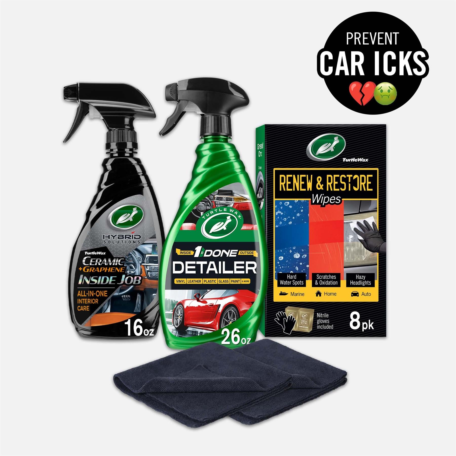 Car Ick Preventer Kit| Clean, Restore & Deodorize | Turtle Wax US