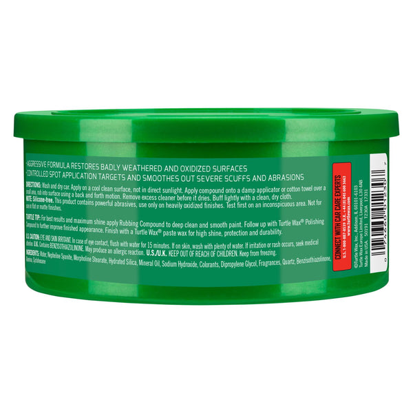 Turtle Wax Rubbing Compound restores weathered, oxidized car paint. Abrasive formula smooths scuffs & scratches. Made in USA.