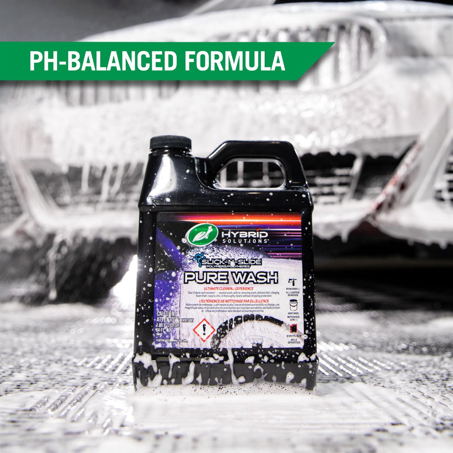 Turtle Wax Hybrid Solutions Pure Wash. Ultimate car cleaning, pH-balanced car wash soap. For foam cannon or hand washing car care.

