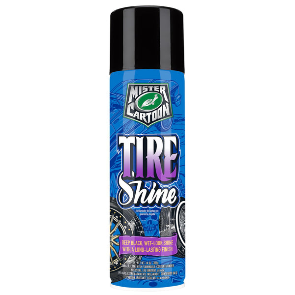 Mr. Cartoon Leather, Vinyl & Plastic Cleaner positioned against a custom Mr. Cartoon graffiti-style mural background.