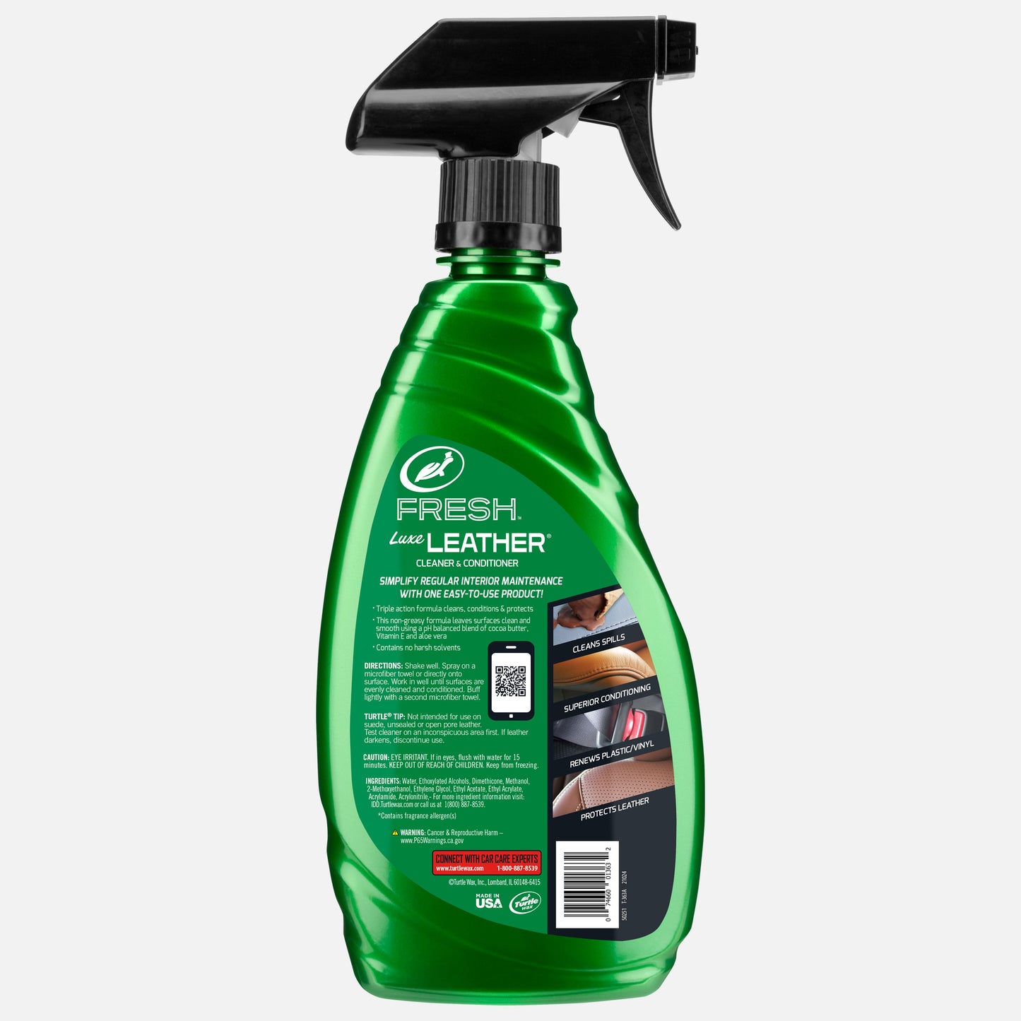 Turtle Wax Luxe Leather Cleaner & Conditioner. Interior car care for cleaning, conditioning, & protecting leather, plastic & vinyl.