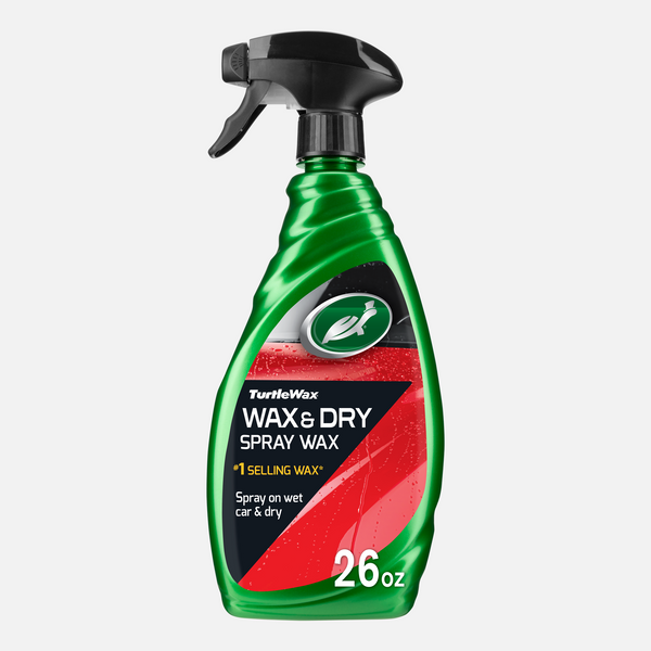 Turtle Wax Wax & Dry spray bottle for car detailing. Get a deep carnauba wax shine with this easy 1-step wet or dry application.