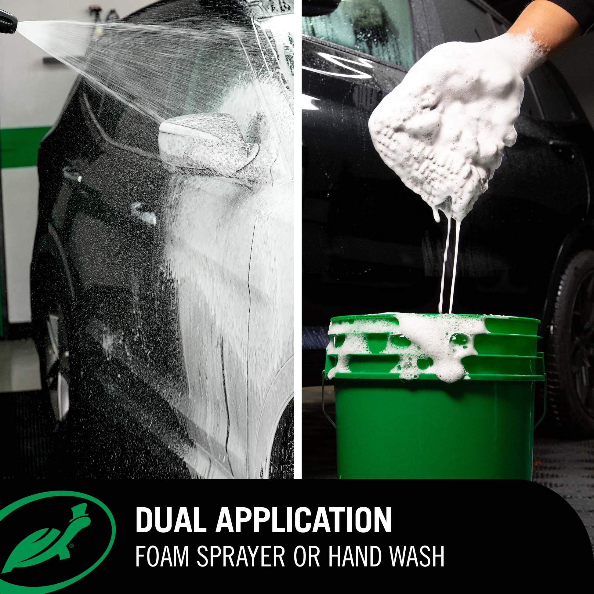 Powerful shampoo infused with car wax for instant shine and protection