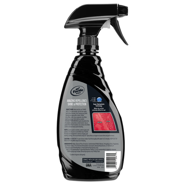 Turtle Wax product protects vehicles. Hydrophobic tech creates amazing repellency, shine, and protection. Automotive detailing supplies.