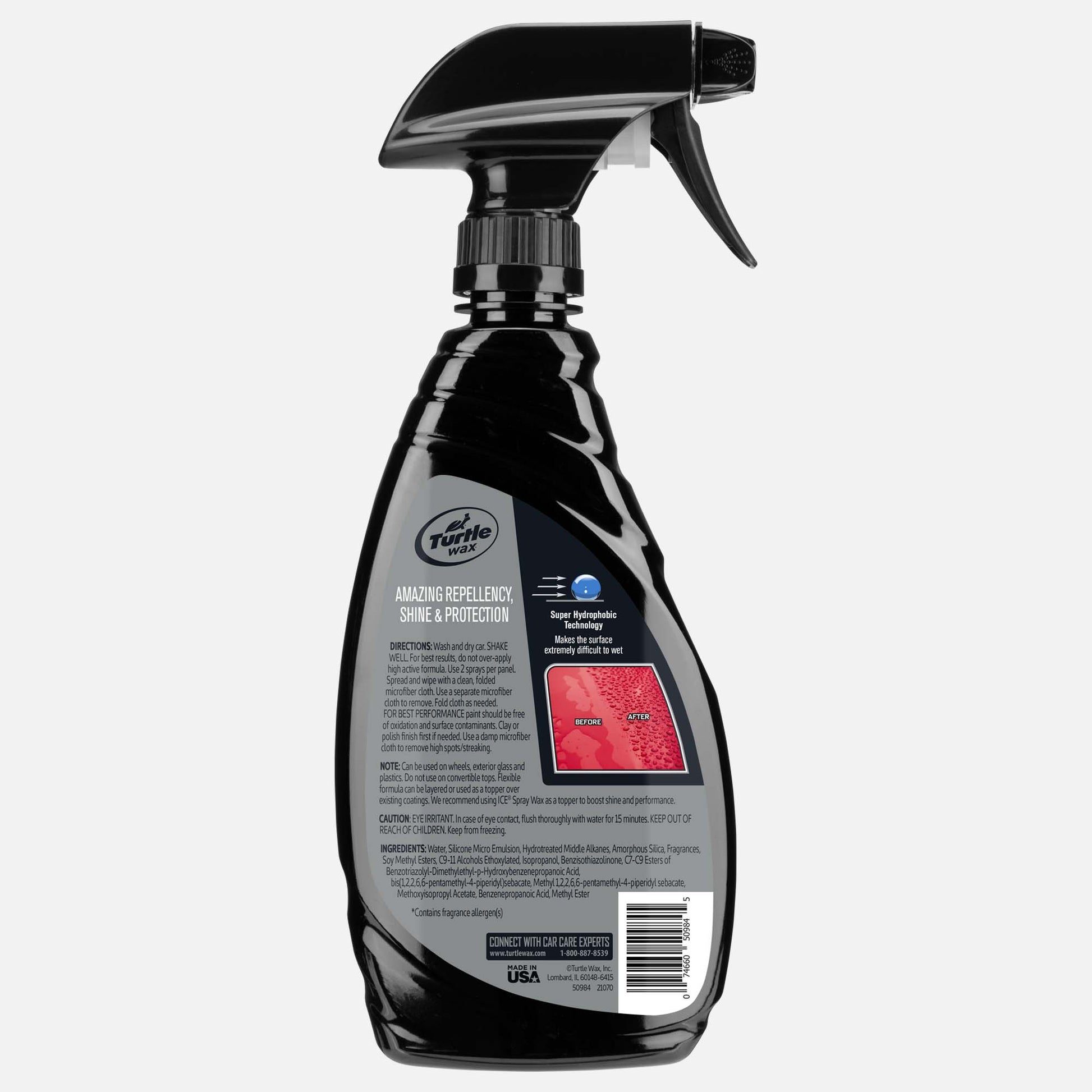 Turtle Wax product protects vehicles. Hydrophobic tech creates amazing repellency, shine, and protection. Automotive detailing supplies.