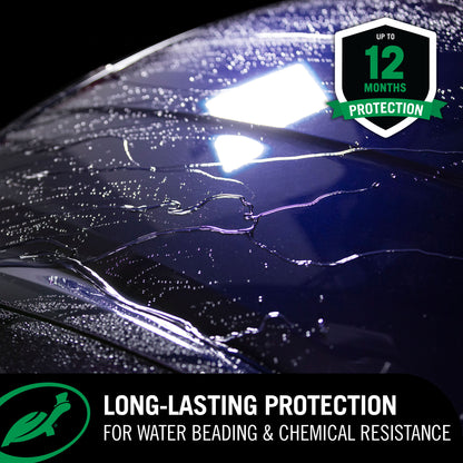 Super hydrophobicpolymers deliver extreme water beading and chemical resistant protection that lasts for months.
