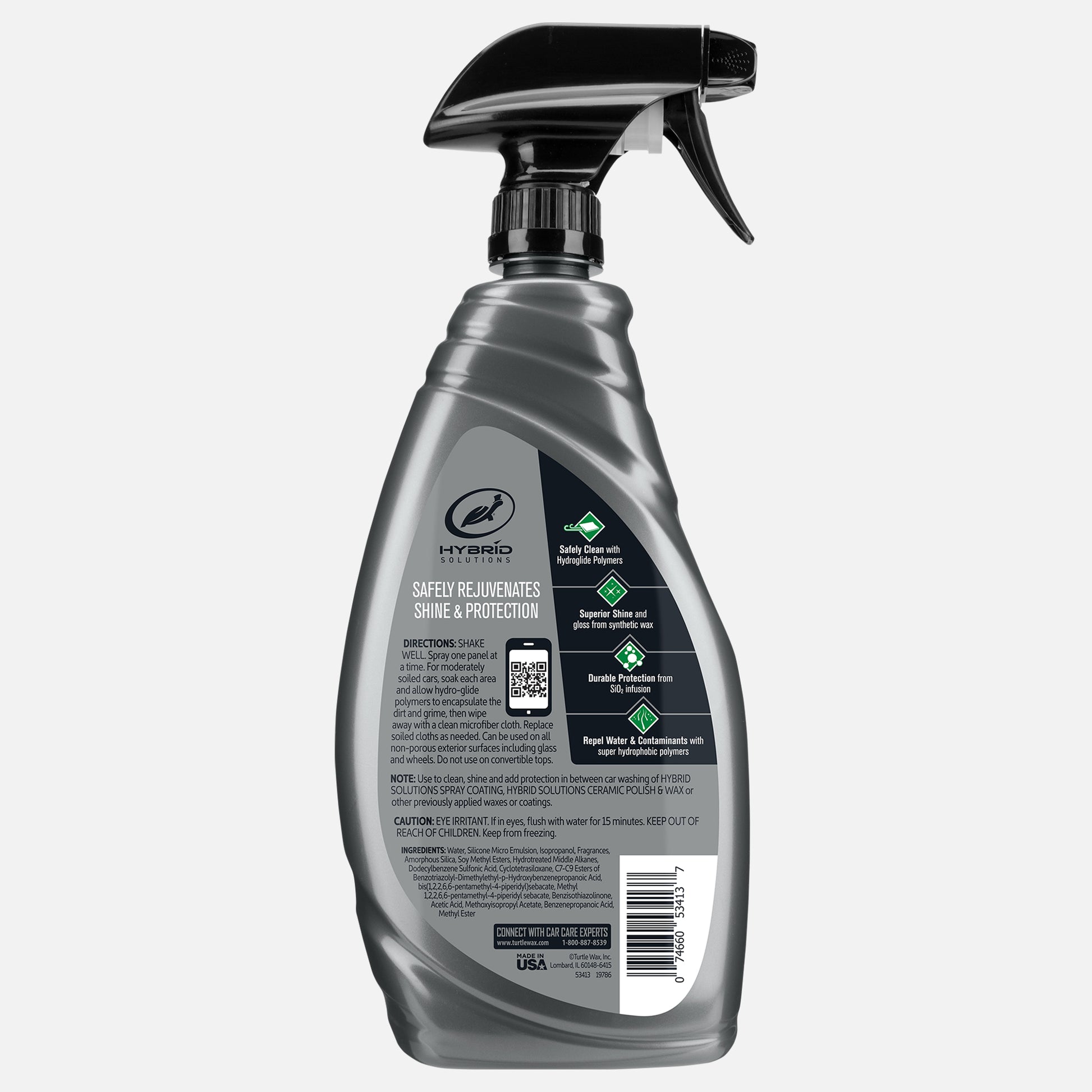 Turtle Wax Hybrid Solutions Ceramic Detailer. Spray bottle promises car shine and protection with super hydrophobic polymers. Made in USA.