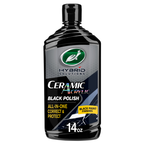 Turtle Wax Hybrid Solutions Ceramic Acrylic Black Polish, 14 oz. All-in-one polish for black car paint. Corrects & protects.
