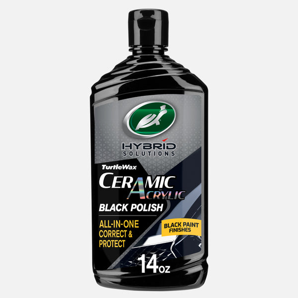 Turtle Wax Hybrid Solutions Ceramic Acrylic Black Polish, 14 oz. All-in-one polish for black car paint. Corrects & protects.