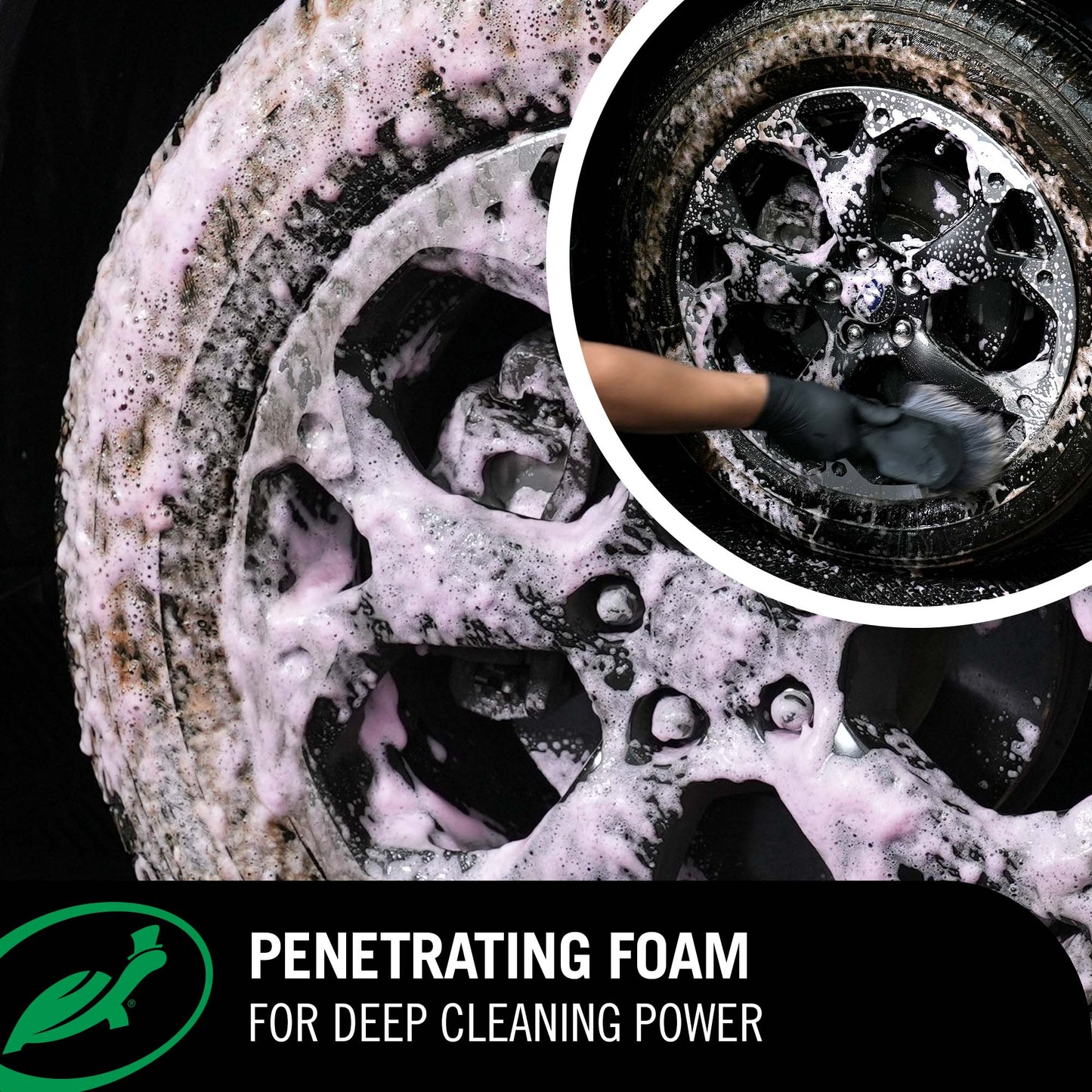 Penetrates deep into wheels and tyre using foaming action