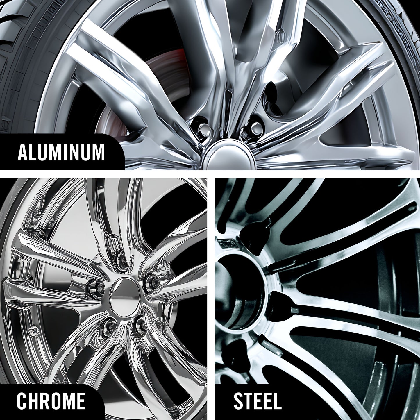Safe to use: Wheel cleaner can be used on chrome, steel and aluminium alloy wheels