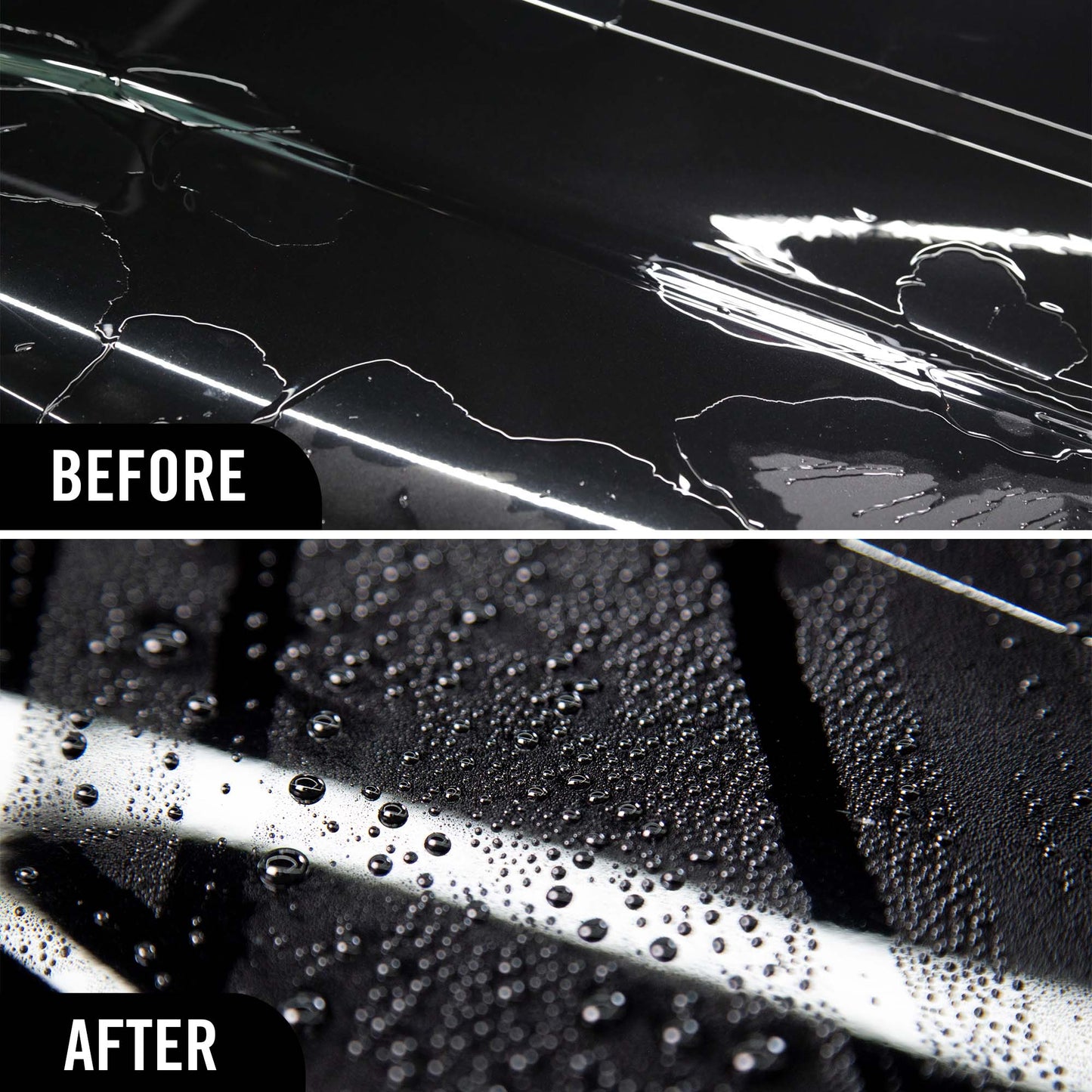 Before and after comparison of Ceramic Graphene paste wax