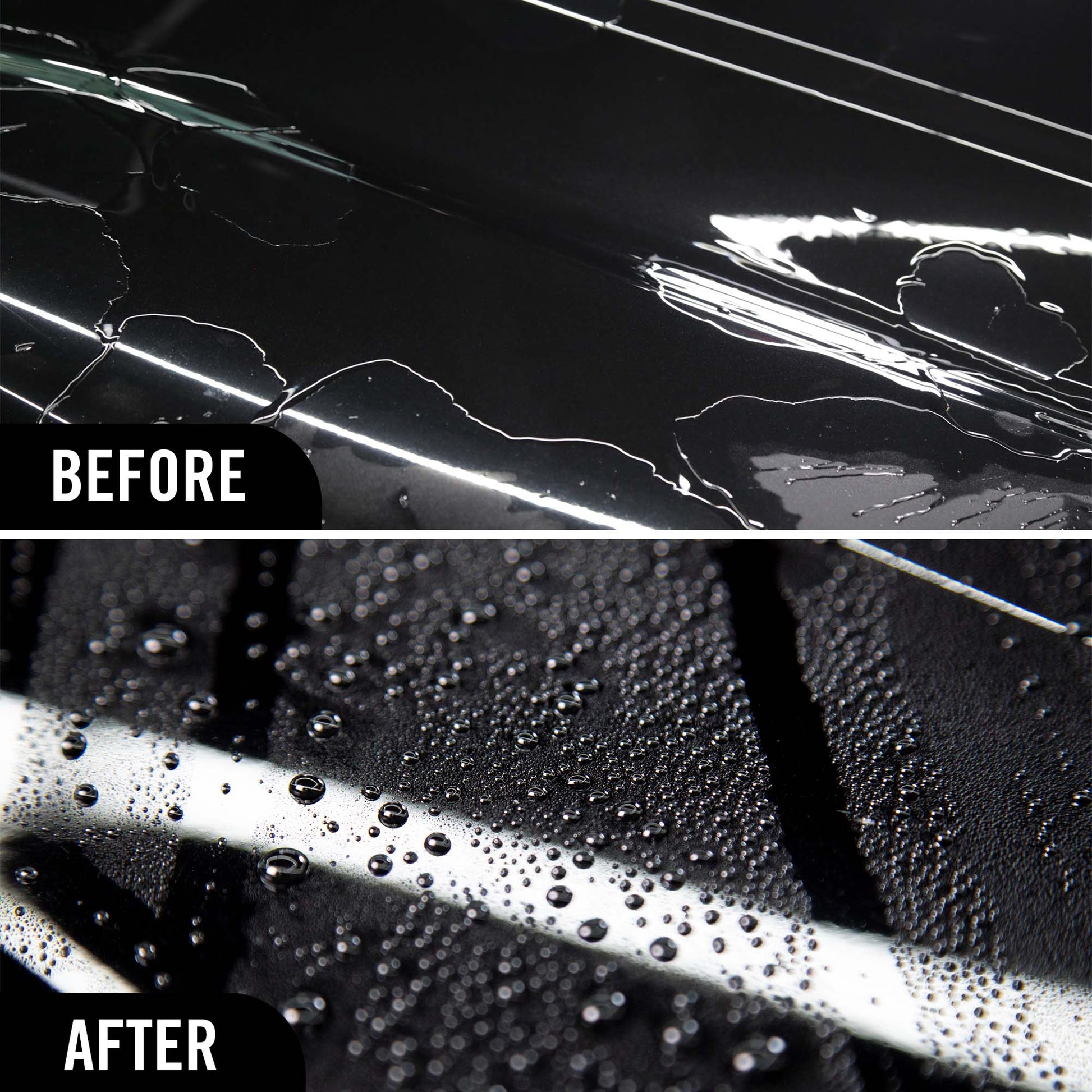 Before and after comparison of Ceramic Graphene paste wax