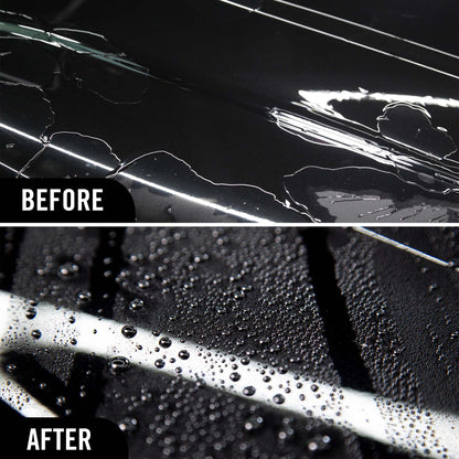 Before and after comparison of Ceramic Graphene paste wax