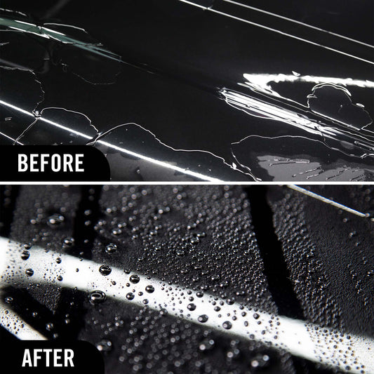 Before and after comparison of Ceramic Graphene paste wax