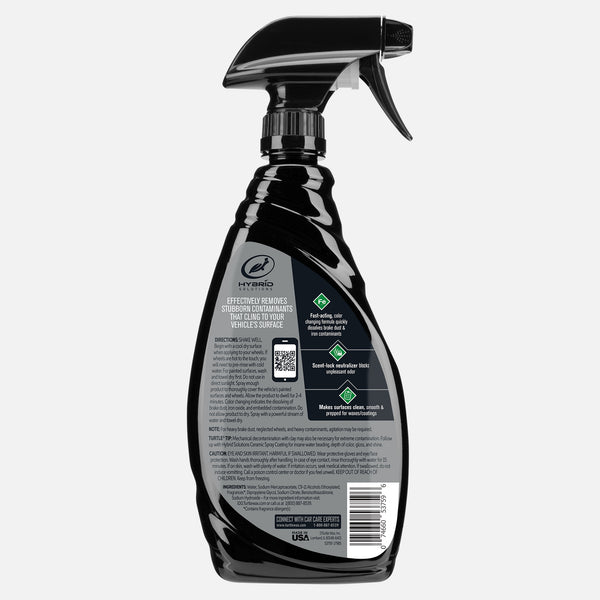 Turtle Wax Hybrid Solutions Rapid Decon Iron Remover. Fast-acting spray dissolves brake dust & contaminants. Scent neutralizer, preps surfaces.