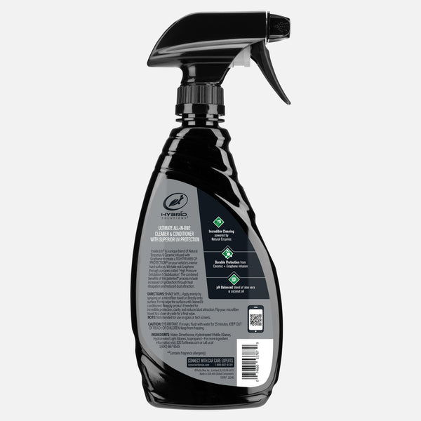 Turtle Wax Inside Job cleaner with ceramic + graphene. All-in-one car interior cleaner and conditioner. UV protection.