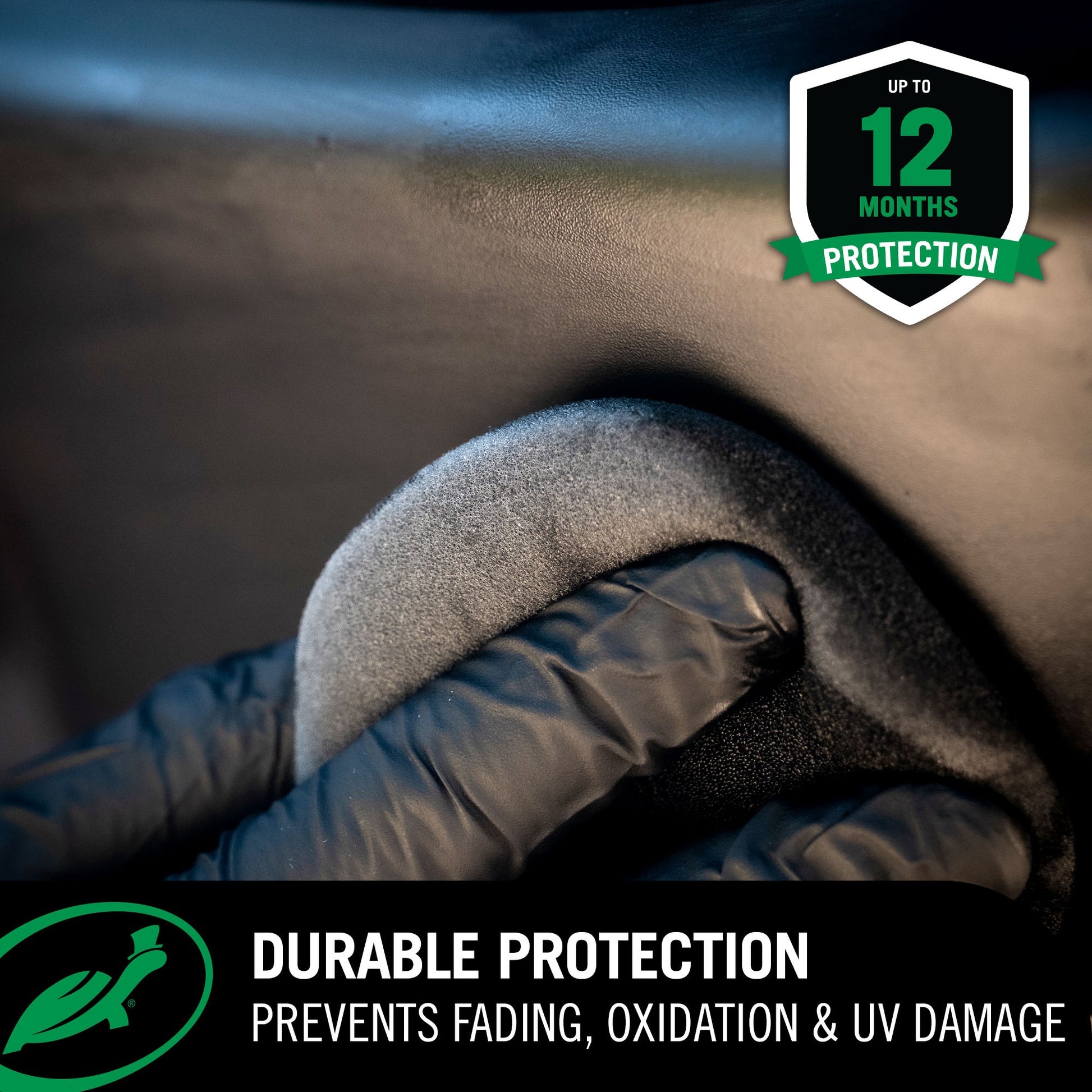 Turtle Wax Hybrid Solutions Graphene Acrylic Trim Restorer infographic outlining durable and 12 month protection 