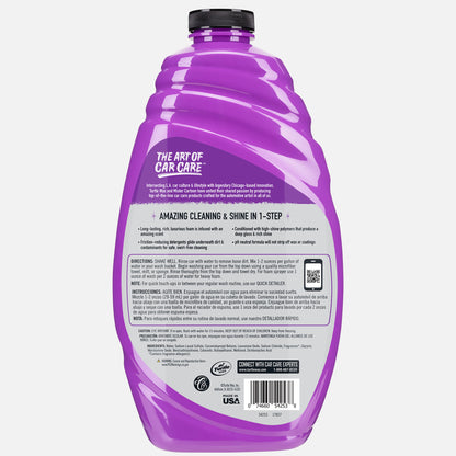 Purple bottle with "The Art of Car Care" label; an auto cleaning product from Turtle Wax & Mister Cartoon made in the USA.