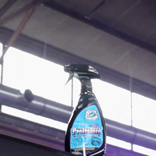 GIF of Mr. Cartoon Interior & Exterior Protectant being applied to dashboard and door trim.