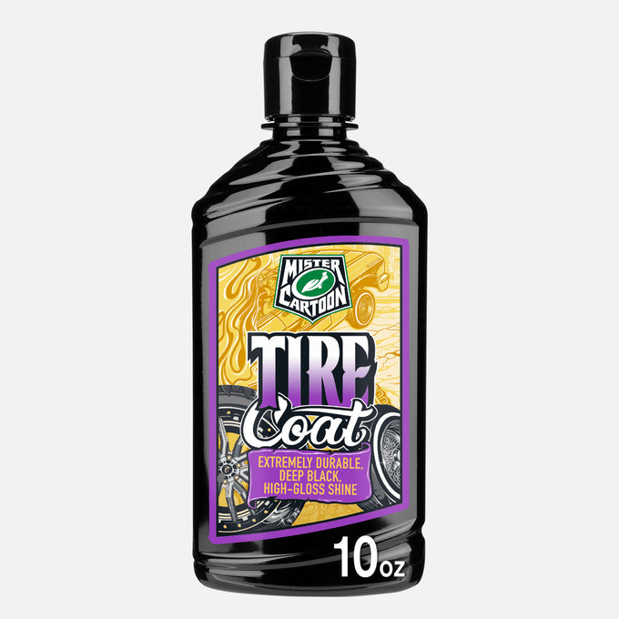 Black tire care bottle. 