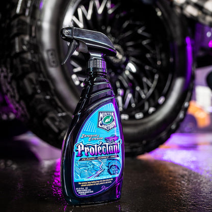 Auto detailing: Mister Cartoon Interior & Exterior Protectant for plastic, rubber, and vinyl. Ceramic polymer formula.