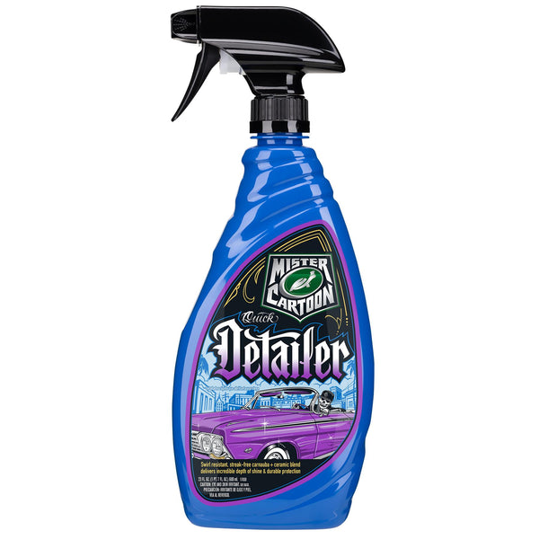 Tire Shine bottle propped up against a low-rider tire with engraved wheel detailing.
