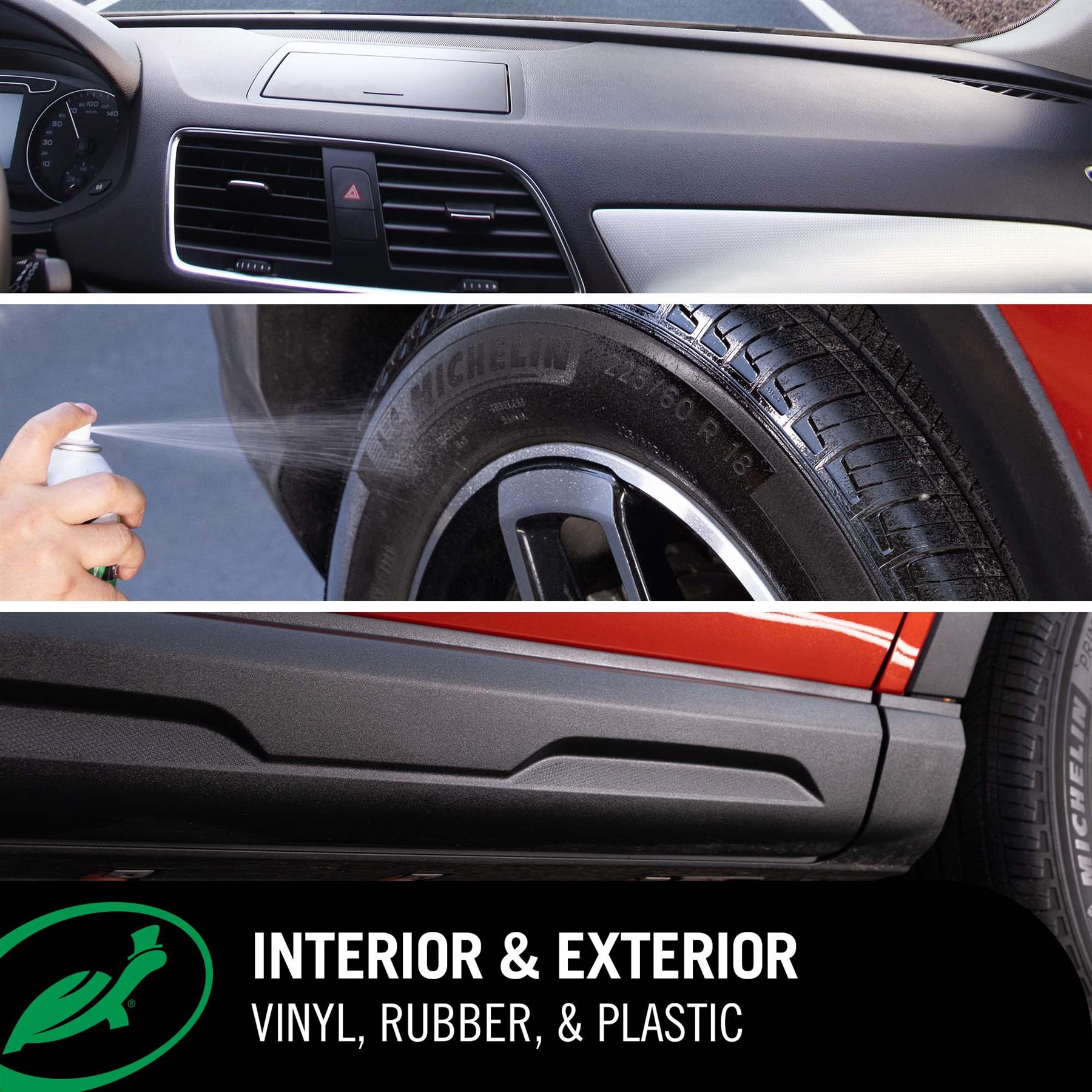 Comparison image showing interior and exterior use of 1& Done High Gloss Shine