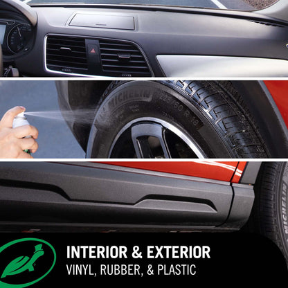 Comparison image showing interior and exterior use of 1& Done High Gloss Shine