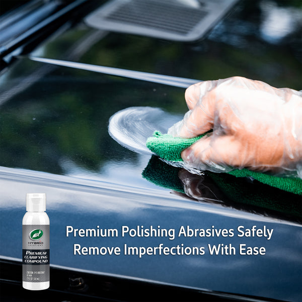 Scratch Repair Kit in use, with close-up of the applicator pad being used on a scratched car panel.