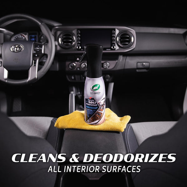Three-quarter view of foaming tire cleaner bottle with cap removed.