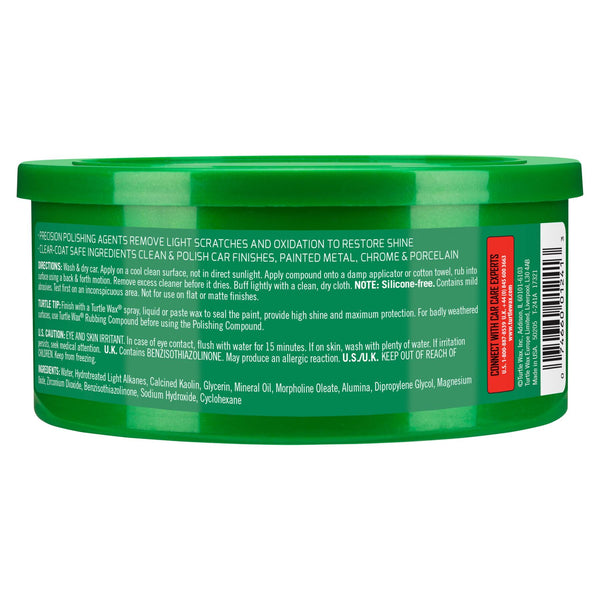 Front view of Polishing Compound Paste container highlighting branding.