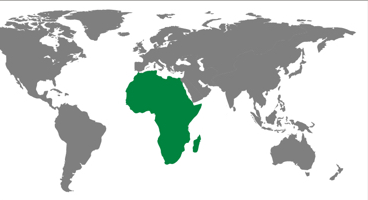 Africa region on an illustrative map